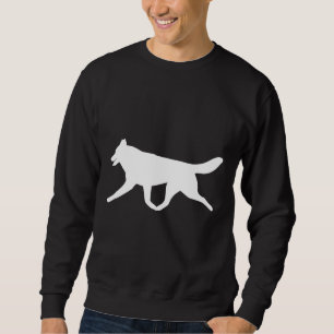 Siberian Husky White Silhouette Sweatshirt
