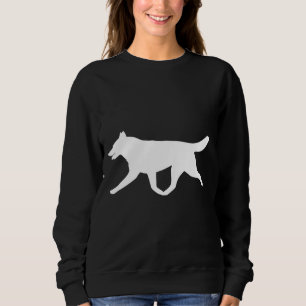 Siberian Husky White Silhouette Sweatshirt