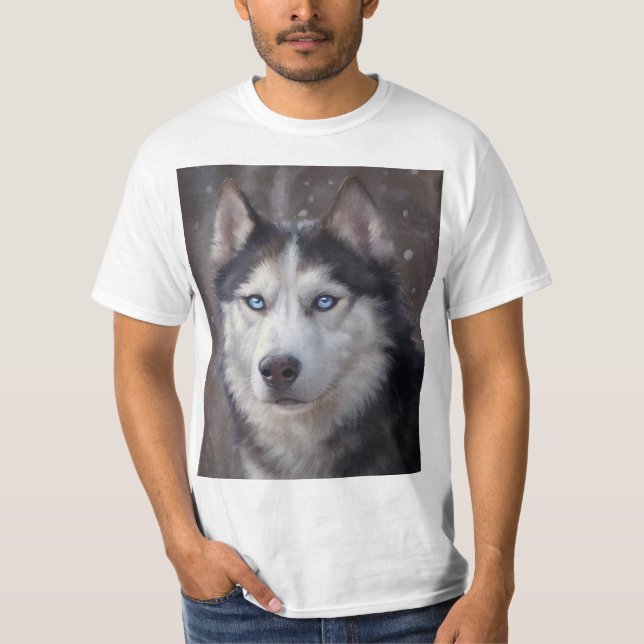 Siberian Husky Winter T-Shirt (Front)