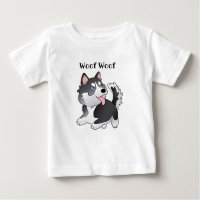 Siberian Husky Woof Woof Baby T-Shirt