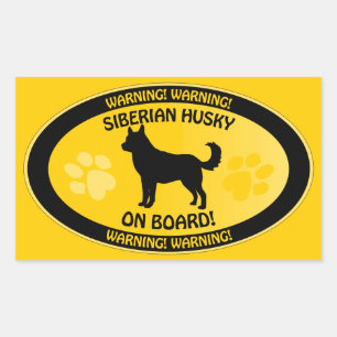 Siberian Husky Xing Rectangular Sticker