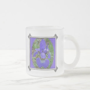 Siberian Iris Wildflower - Iris sibirica Frosted Glass Coffee Mug