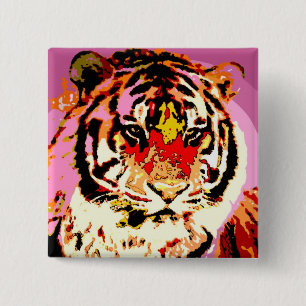 Siberian Tiger 15 Cm Square Badge