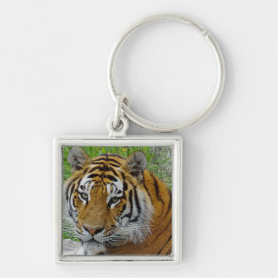 Siberian Tiger Closeup Photo of Face Key Ring