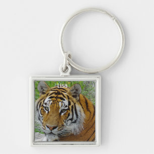 Siberian Tiger Closeup Photo of Face Key Ring
