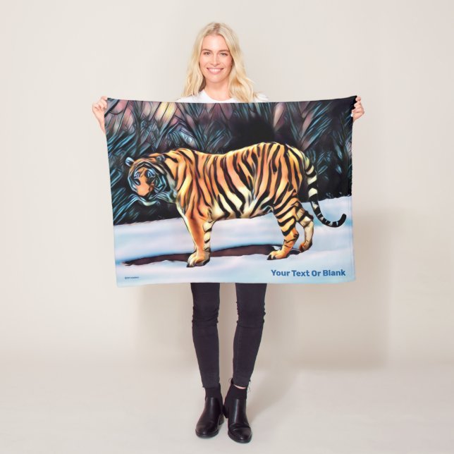 Siberian Tiger Fleece Blanket (In Situ)