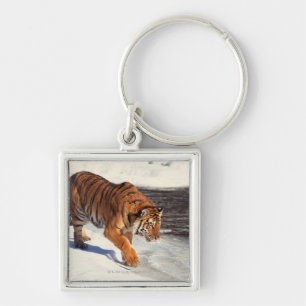 Siberian tiger key ring