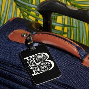 Siberian Tiger Letter B Monogram Luggage Tag