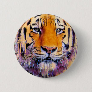 Siberian Tiger [Round Tin Badge] 6 Cm Round Badge
