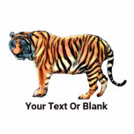 Siberian Tiger Standing Photo Sculpture<br><div class="desc">A slightly stylised image of a Siberian Tiger (Panthera tigris tigris). Customise by adding your own text. You may change the text colour.

The Siberian Tiger,  aka Amur Tiger or Ussuri Tiger,  is found in parts of Russia and China. There may still be a few in North Korea.</div>
