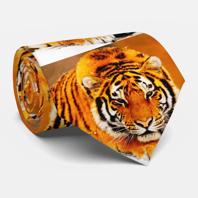 Siberian Tiger Tie (Rolled)