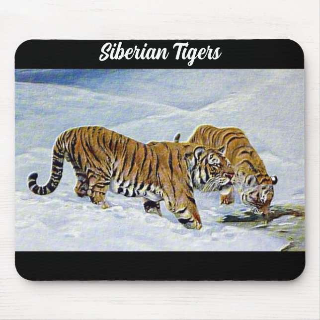 "Siberian Tigers" Mouse Mat (Front)