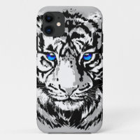 Siberian White Tiger Head - Tiger Blue