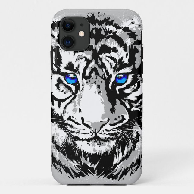 Siberian White Tiger Head - Tiger Blue  Case-Mate iPhone Case (Back)