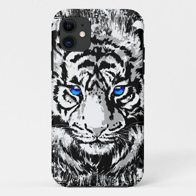 Siberian White Tiger Head - Tiger Blue Case-Mate iPhone Case (Back)