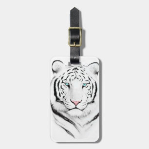 Siberian White Tiger Luggage Tag