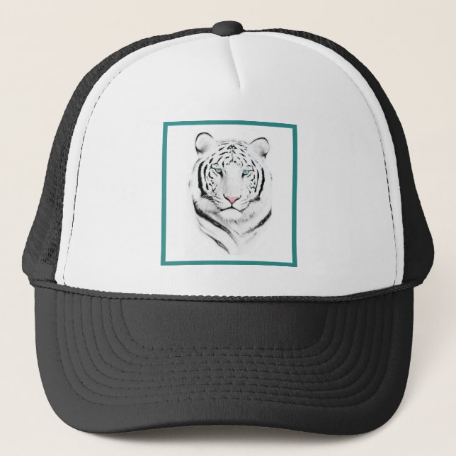 Siberian White Tiger Trucker Hat (Front)