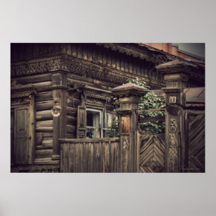 Siberian wooden houses (project by vladstudio.com) poster