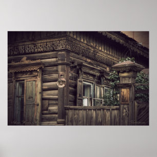 Siberian wooden houses (project by vladstudio.com) poster