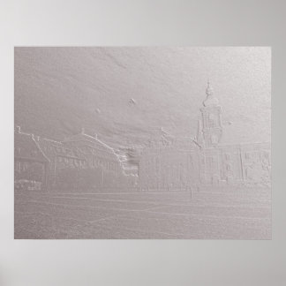 Sibiu down town basorelief poster