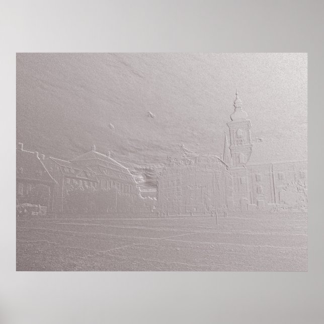 Sibiu down town basorelief poster (Front)