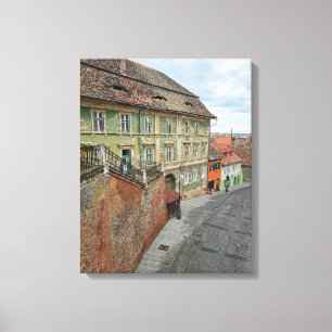 Sibiu old buildings view canvas print