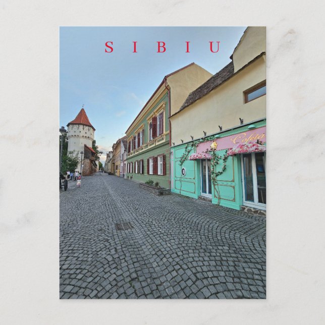 Sibiu street view postcard (Front)