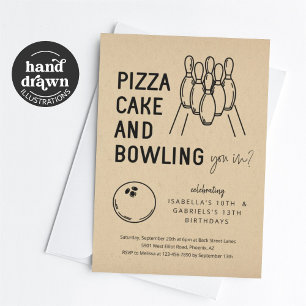 Sibling Bowling Party Invitation