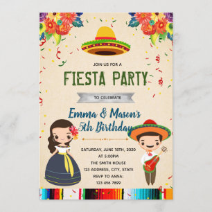 Sibling fiesta party invitation