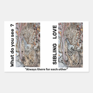 Sibling Love Rectangle Stickers