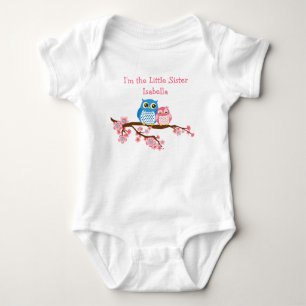 Sibling Owls Little Sister Matching Infant T-Shirt Baby Bodysuit