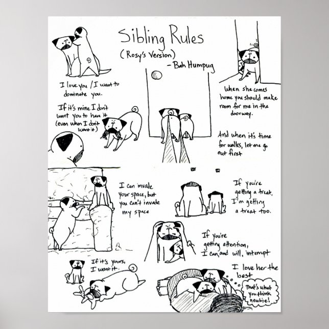 Sibling Rules (Younger Pug Version) Poster (Front)