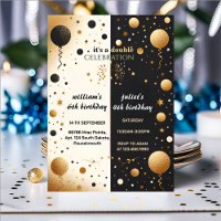 Sibling twin Black simple modern Joint Birthday