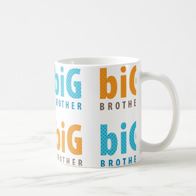 SIBLINGS COLLECTION - big brother {aqua+orange} Coffee Mug (Right)