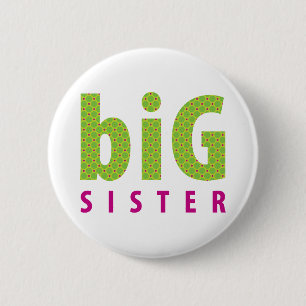 SIBLINGS COLLECTION - big sister {lime} 6 Cm Round Badge