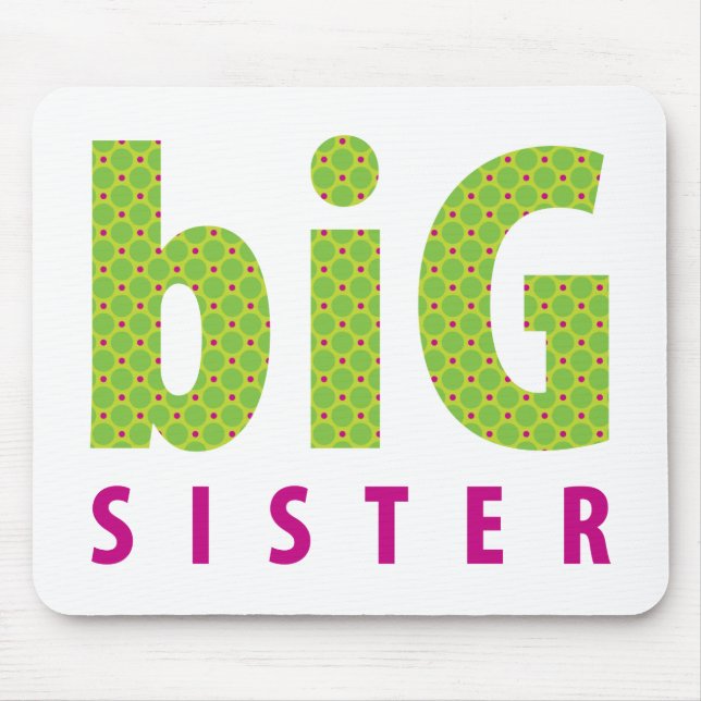 SIBLINGS COLLECTION - big sister {lime} Mouse Mat (Front)