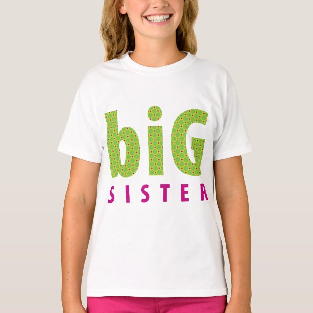 SIBLINGS COLLECTION - big sister {lime} T-Shirt (Front)