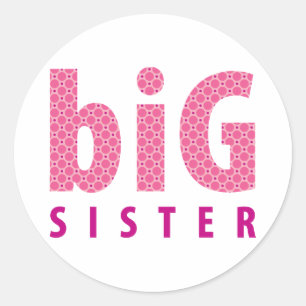 SIBLINGS COLLECTION - big sister {pink} Classic Round Sticker