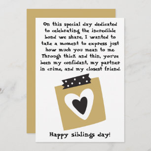 Siblings Day / Birthday Brothers Sisters Greeting Card