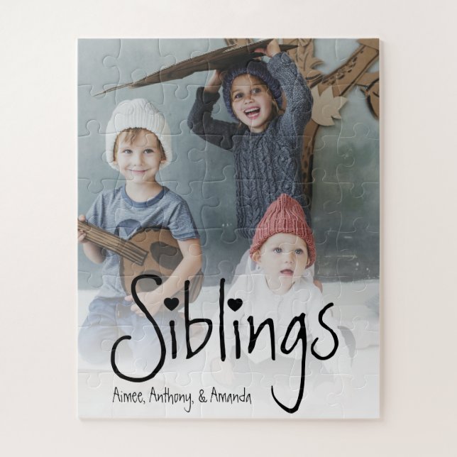 Siblings | Personalised Photo Jigsaw Puzzle (Vertical)