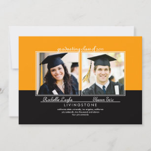 Siblings Two Photo Graduation Announcement