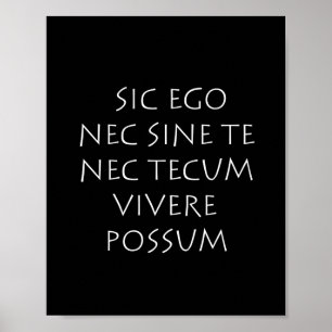 Sic ego nec sine te nec tecum vivere possum poster