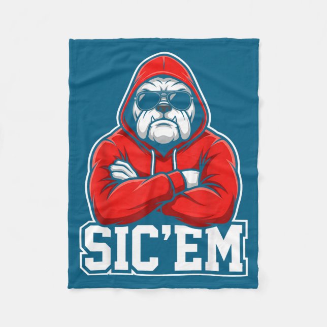 Sic'em Bulldogs Graphic Men Women Kid Boy Girl  Fleece Blanket (Front)