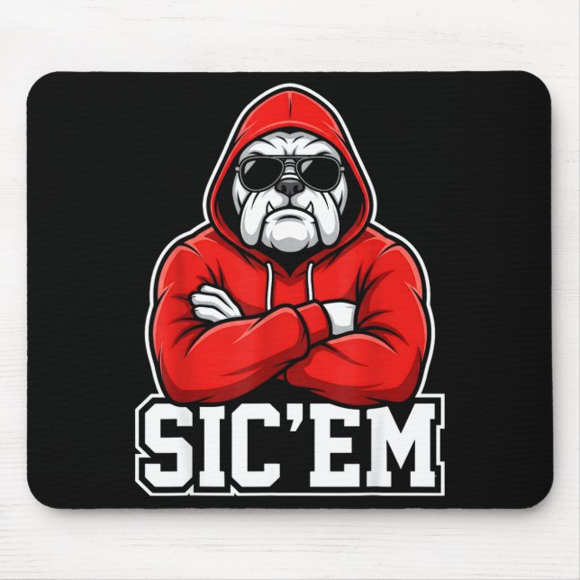 Sic'em Bulldogs Graphic Men Women Kid Boy Girl  Mouse Mat (Front)