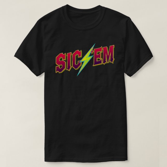 Sic'Em Go Dawgs Highschool Football Fan Spirit T-Shirt (Design Front)