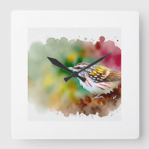 Sichuan Treecreeper 140724AREF103 - Watercolor Square Wall Clock