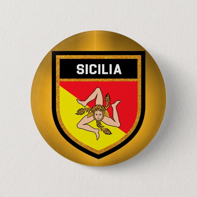 Sicilia Flag 6 Cm Round Badge (Front)