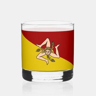 Sicilia flag (Italian region) Whiskey Glass