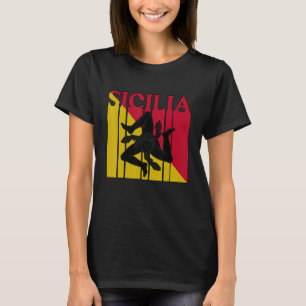 Sicilia Flag Sicily Palermo Italy 10 T-Shirt