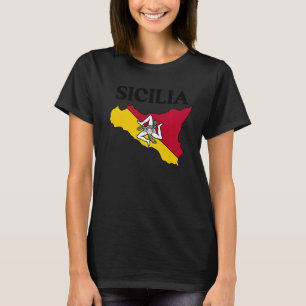 Sicilia Flag Sicily Palermo Italy 10 T-Shirt